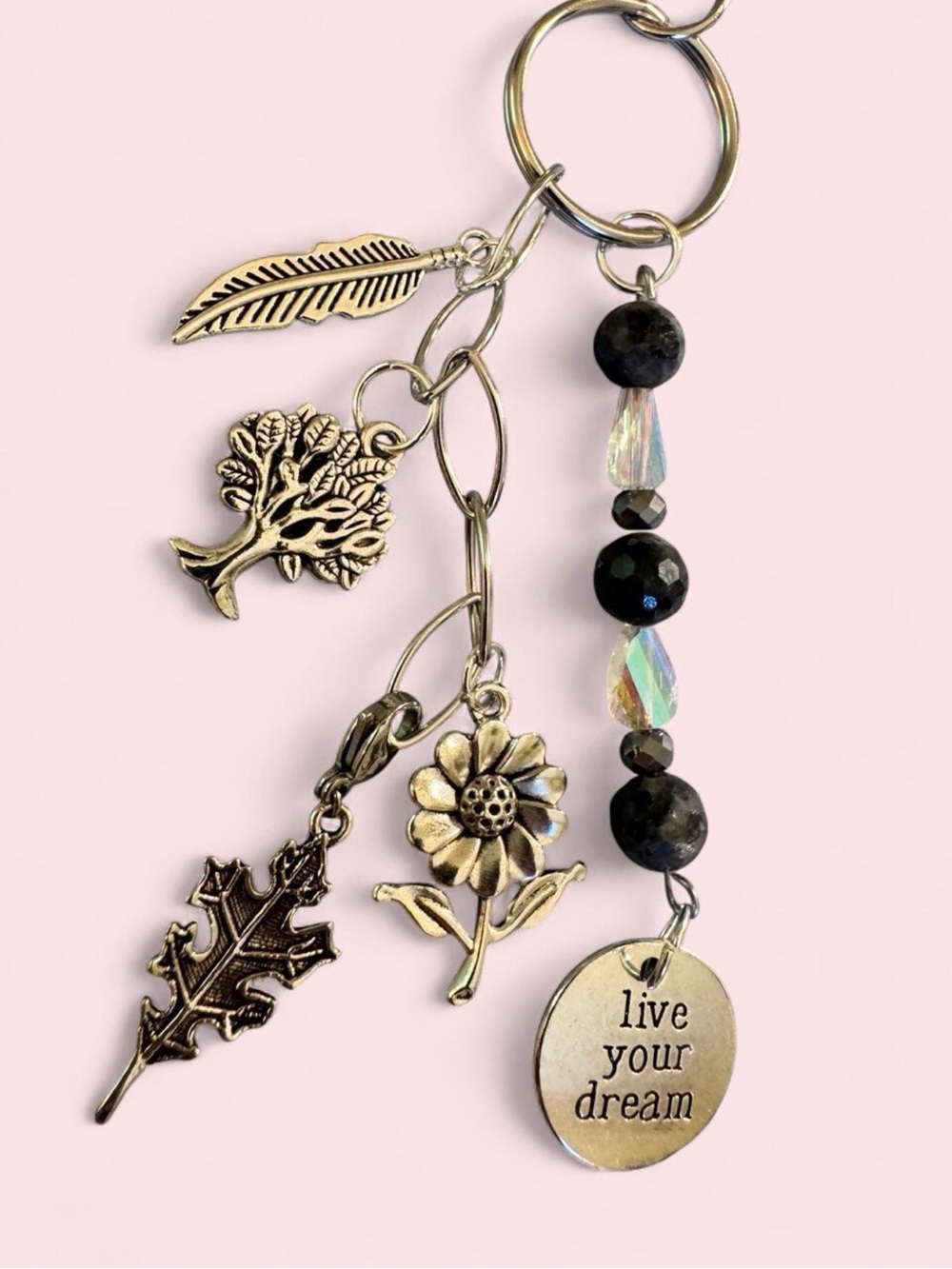 Handcrafted Nature-Inspired Bag Charm: âLive Your Dreamâ - Picture 2 of 6